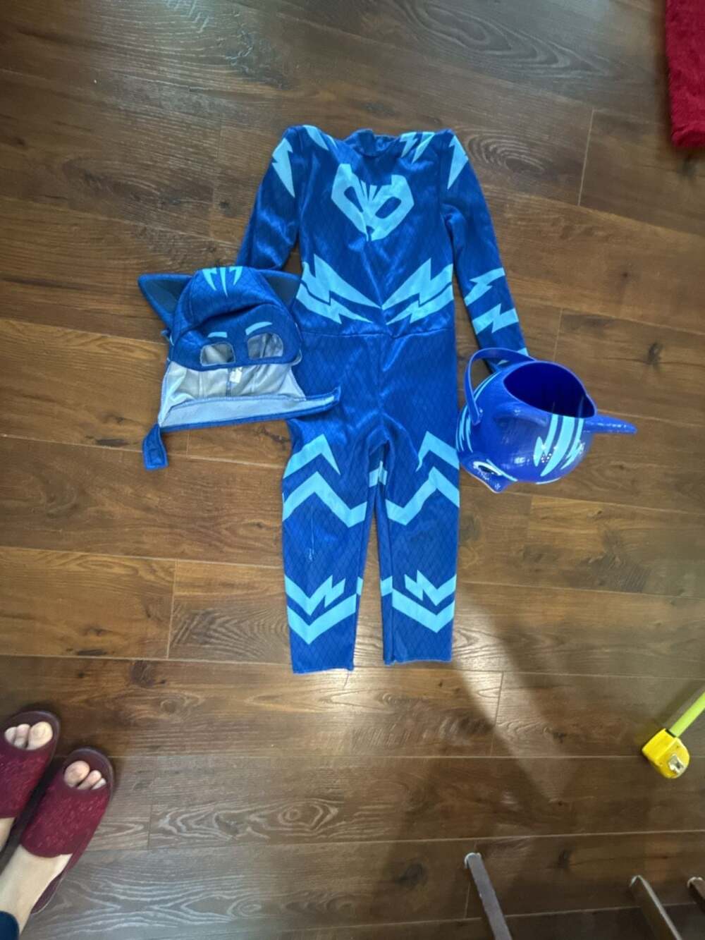PJ Masks Catboy Costume Size 2T Blue Jumpsuit Mask Bucket